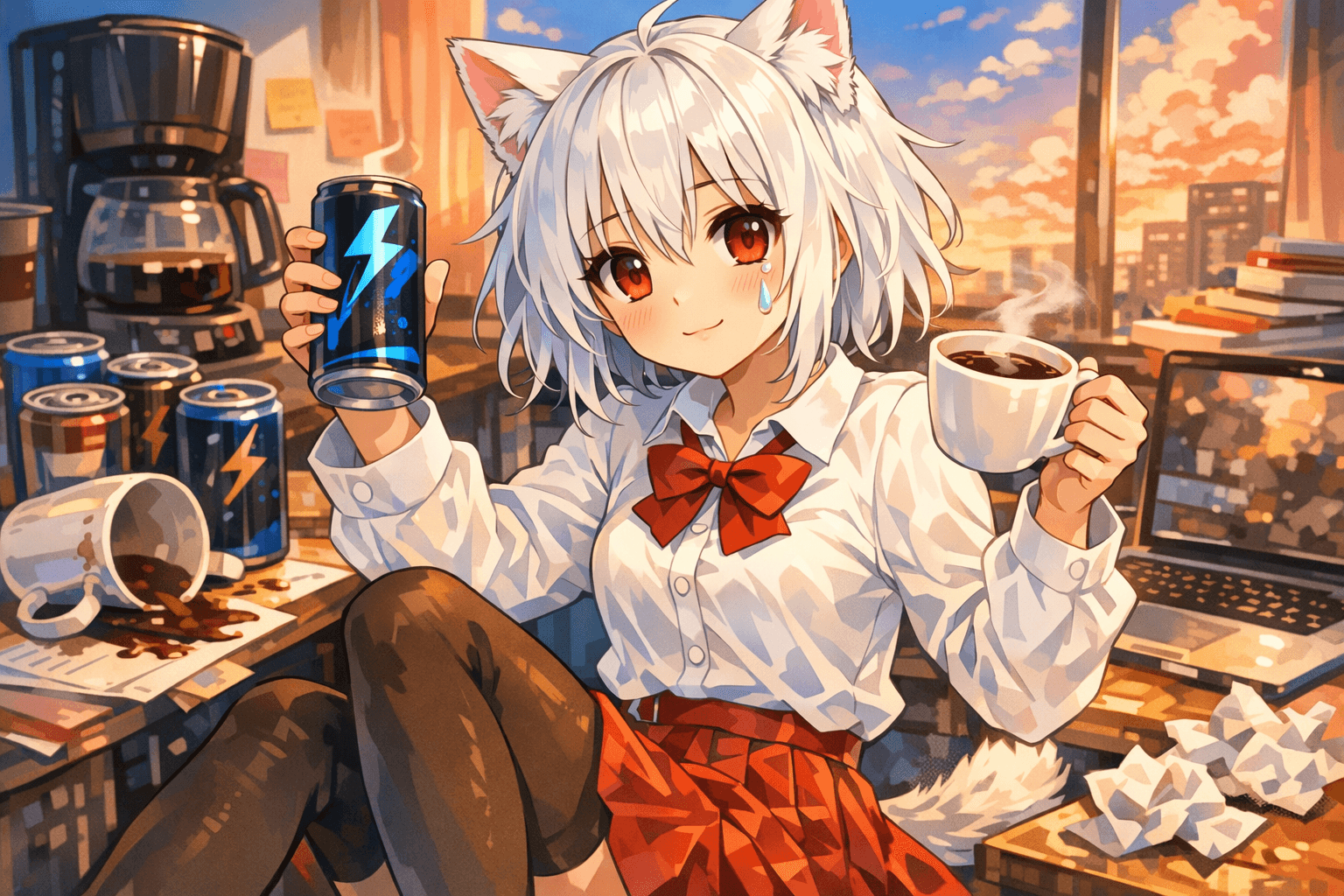 Caffe energy drink e lacrime la build della vita adulta